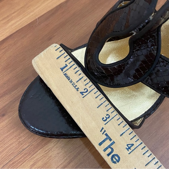 COACH “Ivanah” Python Leather Chestnut Brown High Heels Sandals Size 7.5B - Picture 11 of 16